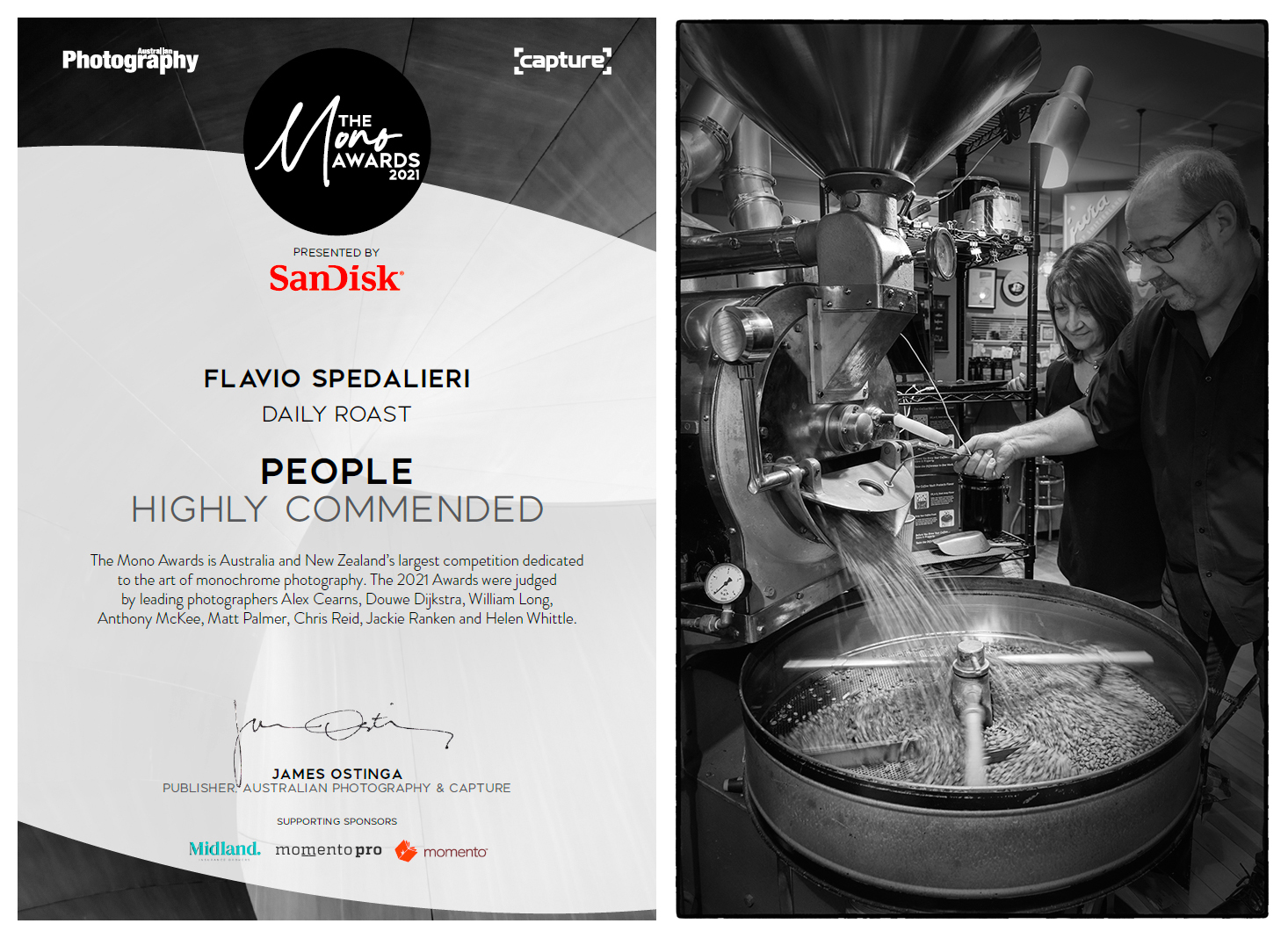 'Daily Roast', Highly Commended, The Mono Awards 2021